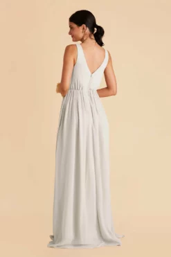 Laurie Empire Dress - Dove Gray -US Skirt Sales 2024 dove gray laurie slit bridesmaid dress 04