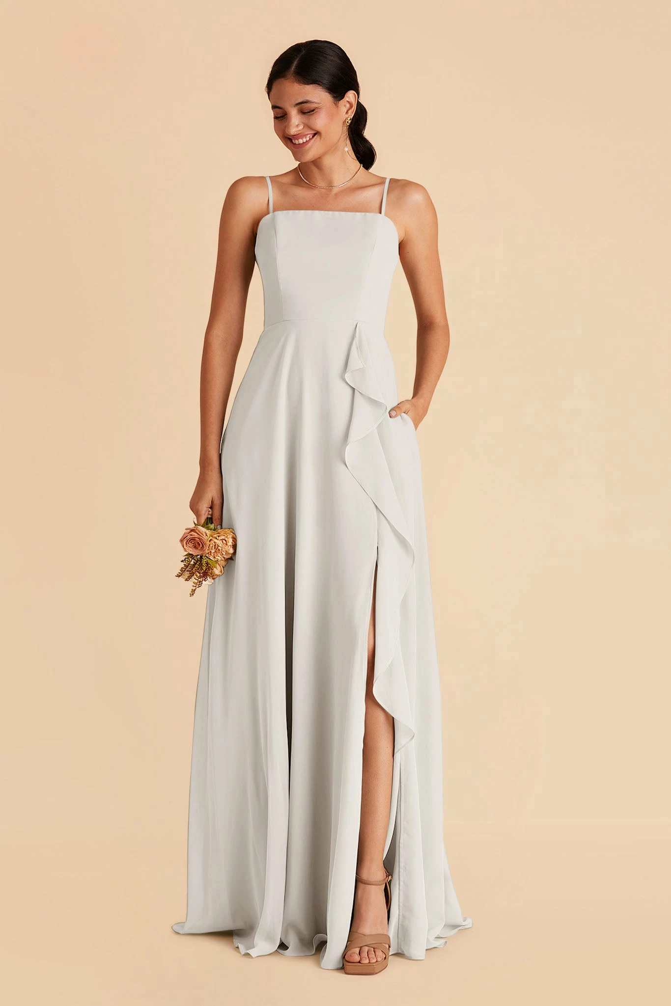 Winnie Convertible Chiffon Dress - Dove Gray 5 Winnie Convertible Chiffon Dress - Dove Gray - Image 5