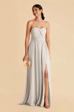 Grace Convertible Dress - Dove Gray -US Skirt Sales 2024 dove grey grace convertible slit bridesmaid dress 01