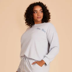 Crew Neck Sweatshirt - Dusty Blue -US Skirt Sales 2024 dusty blue crewneck plus size loungewear 03 8d521522 0000 4dee 9fdd d5a0e0a038c4