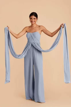 Gigi Convertible Jumpsuit - Dusty Blue -US Skirt Sales 2024 dusty blue gigi convertible bridesmaid jumpsuit 02