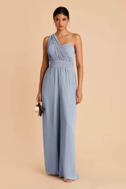 Gigi Convertible Jumpsuit - Dusty Blue -US Skirt Sales 2024 dusty blue gigi convertible bridesmaid jumpsuit 03
