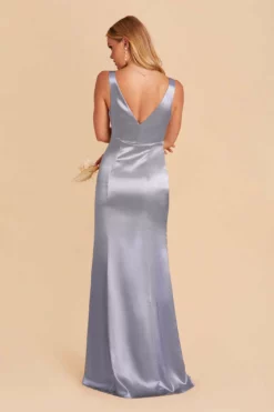 Gloria Shiny Satin Dress - Dusty Blue 12 Gloria Shiny Satin Dress - Dusty Blue -US Skirt Sales 2024 dusty blue gloria satin bridesmaid dress 04