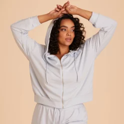 Zip Up Hoodie - Dusty Blue -US Skirt Sales 2024 dusty blue hoodie plus size loungewear 05 9481bc22 8e71 4215 b621 6f0d5be10313