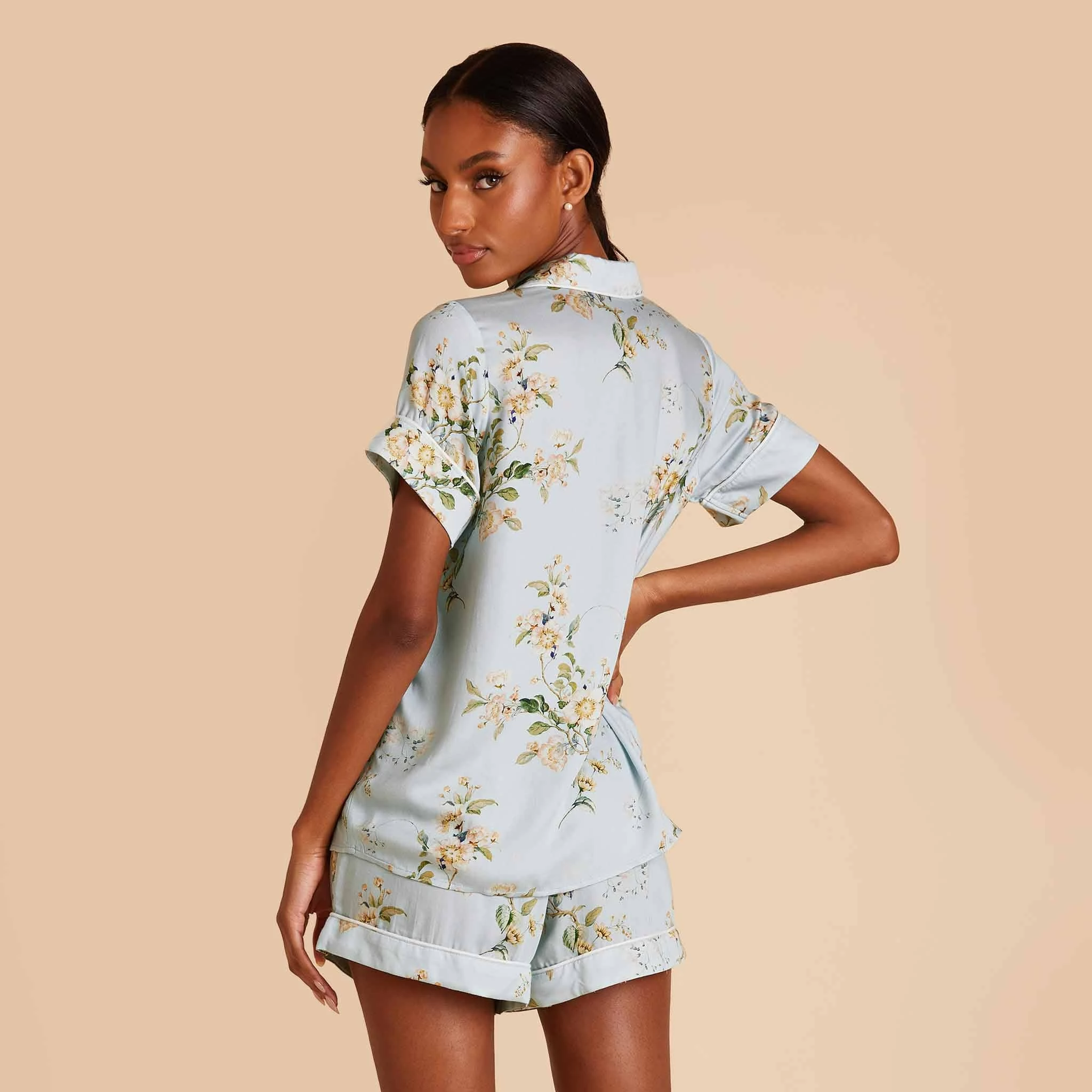 Jonny Floral Pajama Set - Dusty Blue Floral Meadow 6 Jonny Floral Pajama Set - Dusty Blue Floral Meadow - Image 6