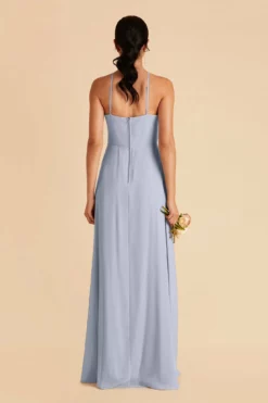 Juliet Chiffon Dress - Dusty Blue -US Skirt Sales 2024 dusty blue juliet slit bridesmaid dress 04