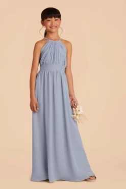 Sienna Junior Dress - Dusty Blue -US Skirt Sales 2024 dusty blue sienna junior bridesmaid dress 03