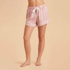 Jonny Satin Pajama Shorts - Dusty Pink