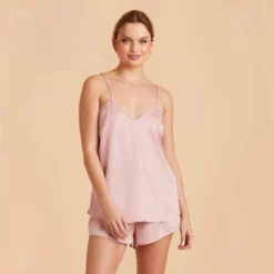 Olivia Satin Cami Top - Dusty Pink -US Skirt Sales 2024 dusty pink olivia satin cami top bridesmaid pajamas 01 1