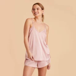 Olivia Cami And Shorts Set - Dusty Pink 20 Olivia Cami And Shorts Set - Dusty Pink -US Skirt Sales 2024 dusty pink olivia satin cami top bridesmaid pajamas 03