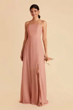 Chris Convertible Chiffon Dress - Dusty Rose