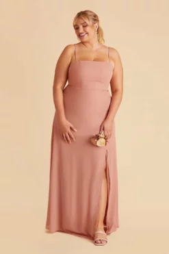 Chris Convertible Chiffon Dress - Dusty Rose -US Skirt Sales 2024 dusty rose chris plus size convertible bridesmaid dress 01