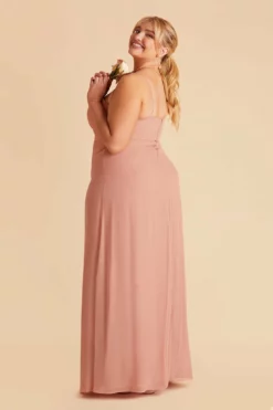 Chris Convertible Chiffon Dress - Dusty Rose -US Skirt Sales 2024 dusty rose chris plus size convertible bridesmaid dress 03