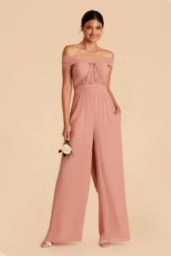 Gigi Convertible Jumpsuit - Dusty Rose -US Skirt Sales 2024 dusty rose gigi convertible bridesmaid dress 02