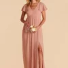 Hannah Empire Dress - Dusty Rose
