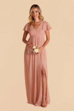 Hannah Empire Dress - Dusty Rose
