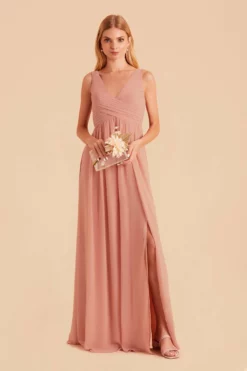Laurie Empire Dress - Dusty Rose