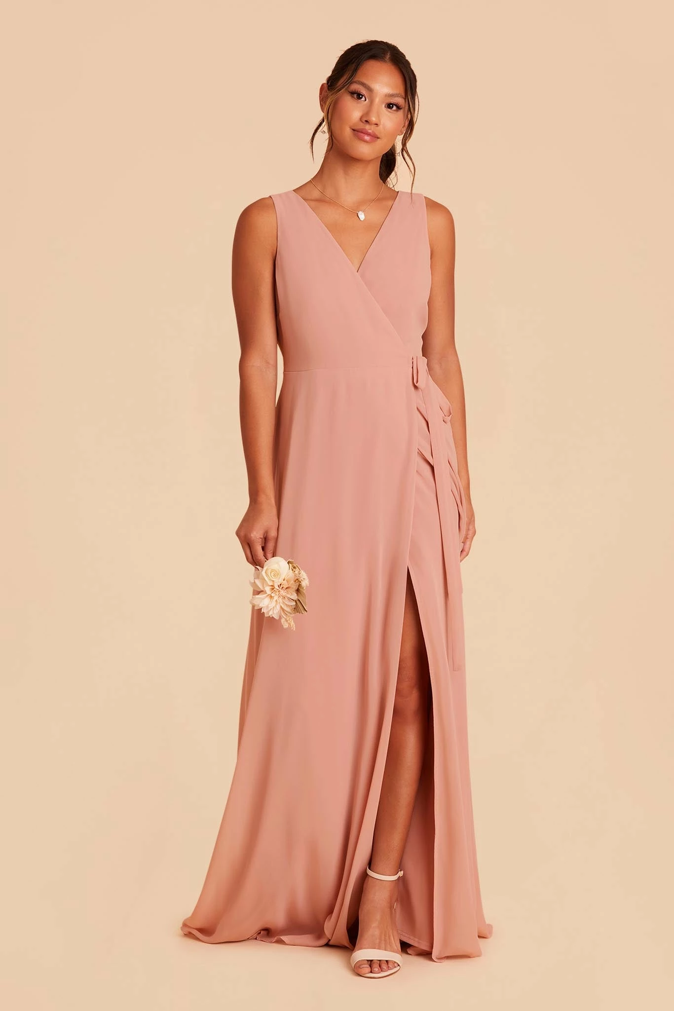 Minae Chiffon Dress - Dusty Rose 1 Minae Chiffon Dress - Dusty Rose