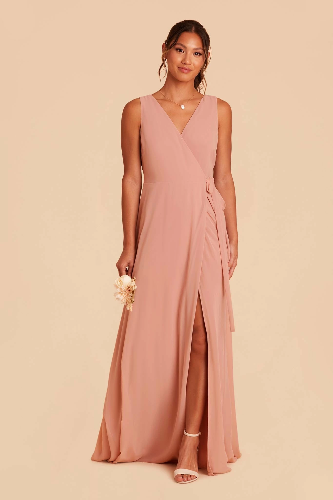 Minae Chiffon Dress - Dusty Rose 3 Minae Chiffon Dress - Dusty Rose - Image 3