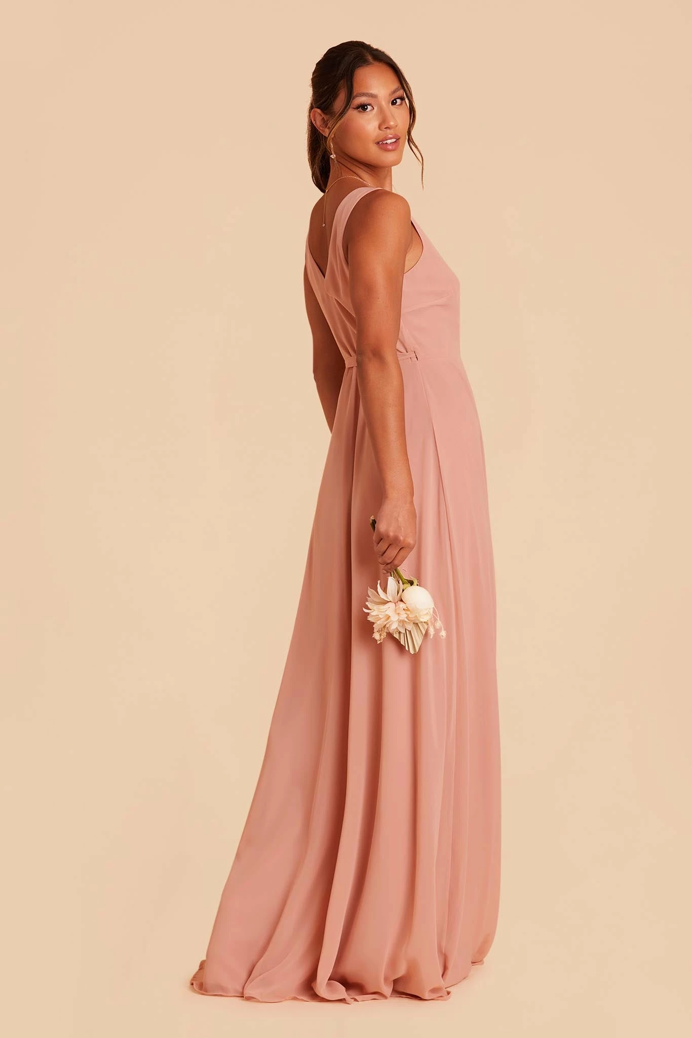 Minae Chiffon Dress - Dusty Rose 5 Minae Chiffon Dress - Dusty Rose - Image 5
