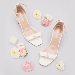 Elle Chunky Heel - Ivory 9 Elle Chunky Heel - Ivory -US Skirt Sales 2024 elle ivory bridesmaid shoes flat lay 02 rt