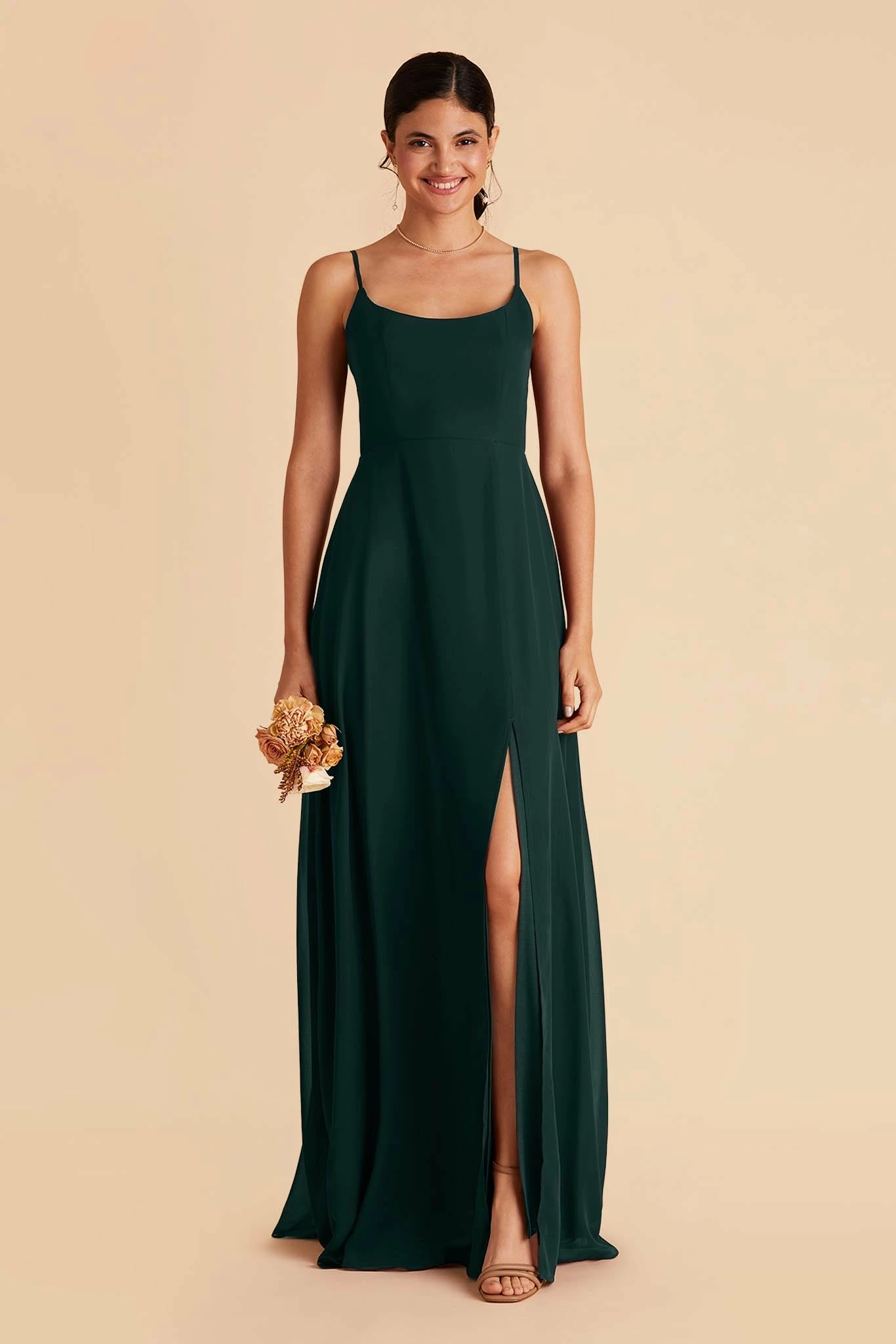 Amy Chiffon Dress - Emerald 1 Amy Chiffon Dress - Emerald