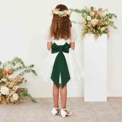 Liz Flower Girl Sash - Emerald -US Skirt Sales 2024 emerald liz flower girl sash 03
