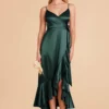 YC Shiny Satin Midi Dress - Emerald