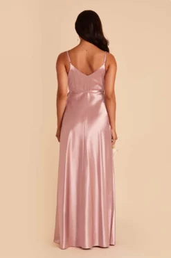 Cindy Shiny Satin Dress - English Rose -US Skirt Sales 2024 english rose cindy satin bridesmaid dress 04