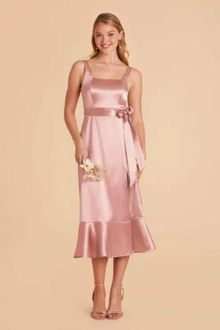 Eugenia Shiny Satin Convertible Midi Dress - English Rose -US Skirt Sales 2024 english rose eugenia convertible satin bridesmaid dress 04
