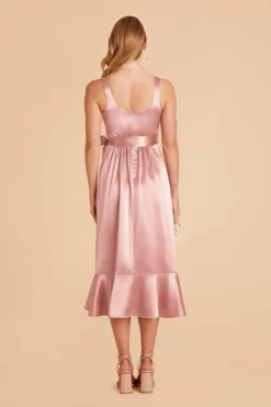 Eugenia Shiny Satin Convertible Midi Dress - English Rose -US Skirt Sales 2024 english rose eugenia convertible satin bridesmaid dress 05