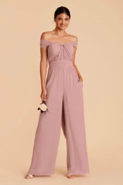 Gigi Convertible Jumpsuit - English Rose -US Skirt Sales 2024 english rose gigi convertible slit bridesmaid jumpsuit 03