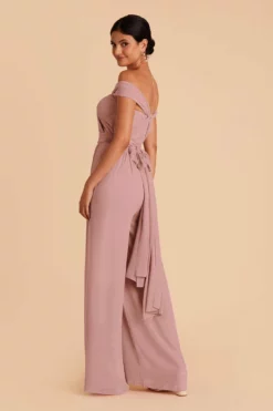 Gigi Convertible Jumpsuit - English Rose -US Skirt Sales 2024 english rose gigi convertible slit bridesmaid jumpsuit 04