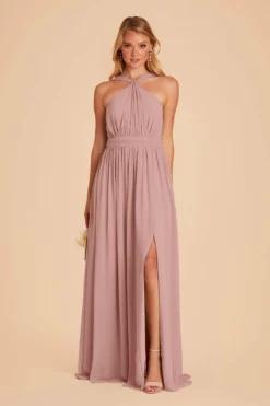 Kiko Chiffon Dress - English Rose -US Skirt Sales 2024 english rose kiko convertible slit bridesmaid dress 02