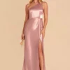 Kira Shiny Satin Dress - English Rose