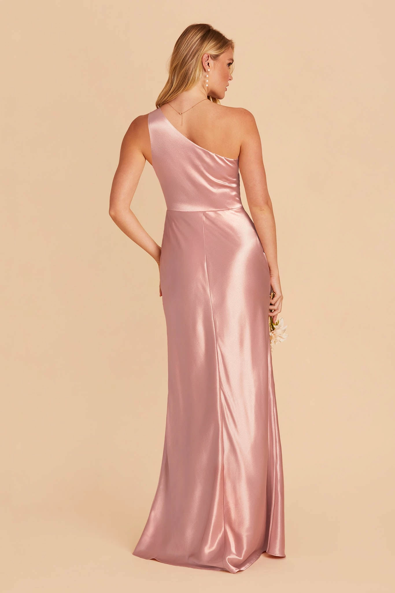 Kira Shiny Satin Dress - English Rose 6 Kira Shiny Satin Dress - English Rose - Image 6