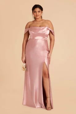 Mia Shiny Satin Convertible Dress - English Rose 13 Mia Shiny Satin Convertible Dress - English Rose -US Skirt Sales 2024 english rose mia plus size bridesmaid dress 01