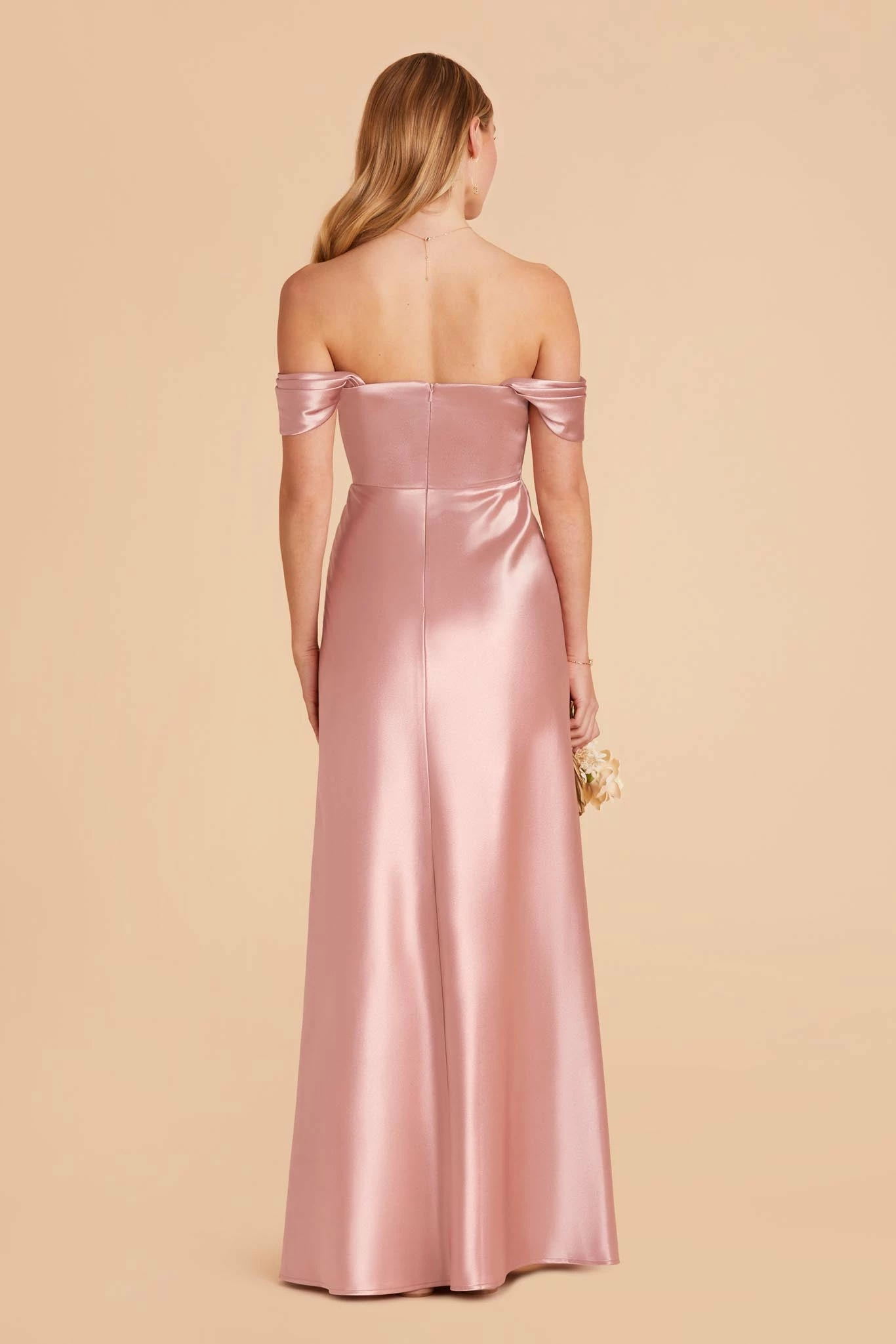 Mia Shiny Satin Convertible Dress - English Rose 6 Mia Shiny Satin Convertible Dress - English Rose - Image 6