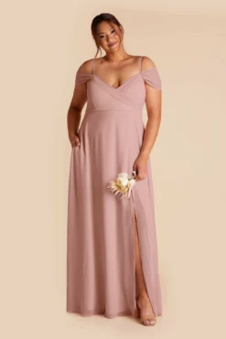Spence Convertible Dress - English Rose 20 Spence Convertible Dress - English Rose -US Skirt Sales 2024 english rose spence convertible slit plus size bridesmaid dress 02
