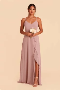 Theresa Chiffon Dress - English Rose -US Skirt Sales 2024 english rose theresa convertible slit bridesmaid dress 02