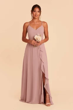 Theresa Chiffon Dress - English Rose -US Skirt Sales 2024 english rose theresa convertible slit bridesmaid dress 04
