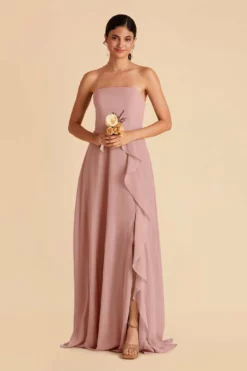Winnie Convertible Chiffon Dress - English Rose -US Skirt Sales 2024 english rose winnie convertible slit bridesmaid dress 01
