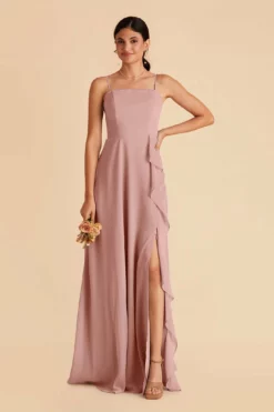 Winnie Convertible Chiffon Dress - English Rose -US Skirt Sales 2024 english rose winnie convertible slit bridesmaid dress 02