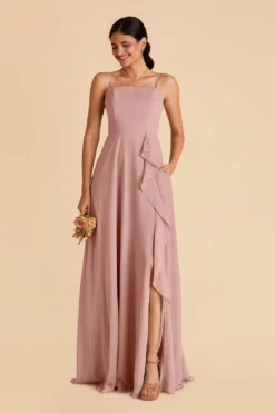Winnie Convertible Chiffon Dress - English Rose -US Skirt Sales 2024 english rose winnie convertible slit bridesmaid dress 03