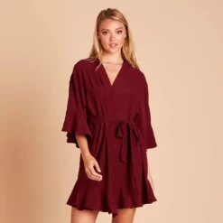 Kenny Ruffle Robe - Cabernet -US Skirt Sales 2024 f502e60fa62a64b1ea2d15b19855c6f4