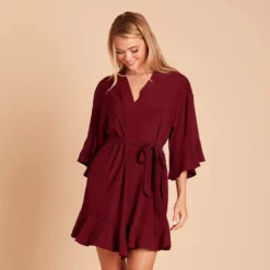 Kenny Ruffle Robe - Cabernet -US Skirt Sales 2024 fa9afdadc37d1b616b1aa09b3a84a166