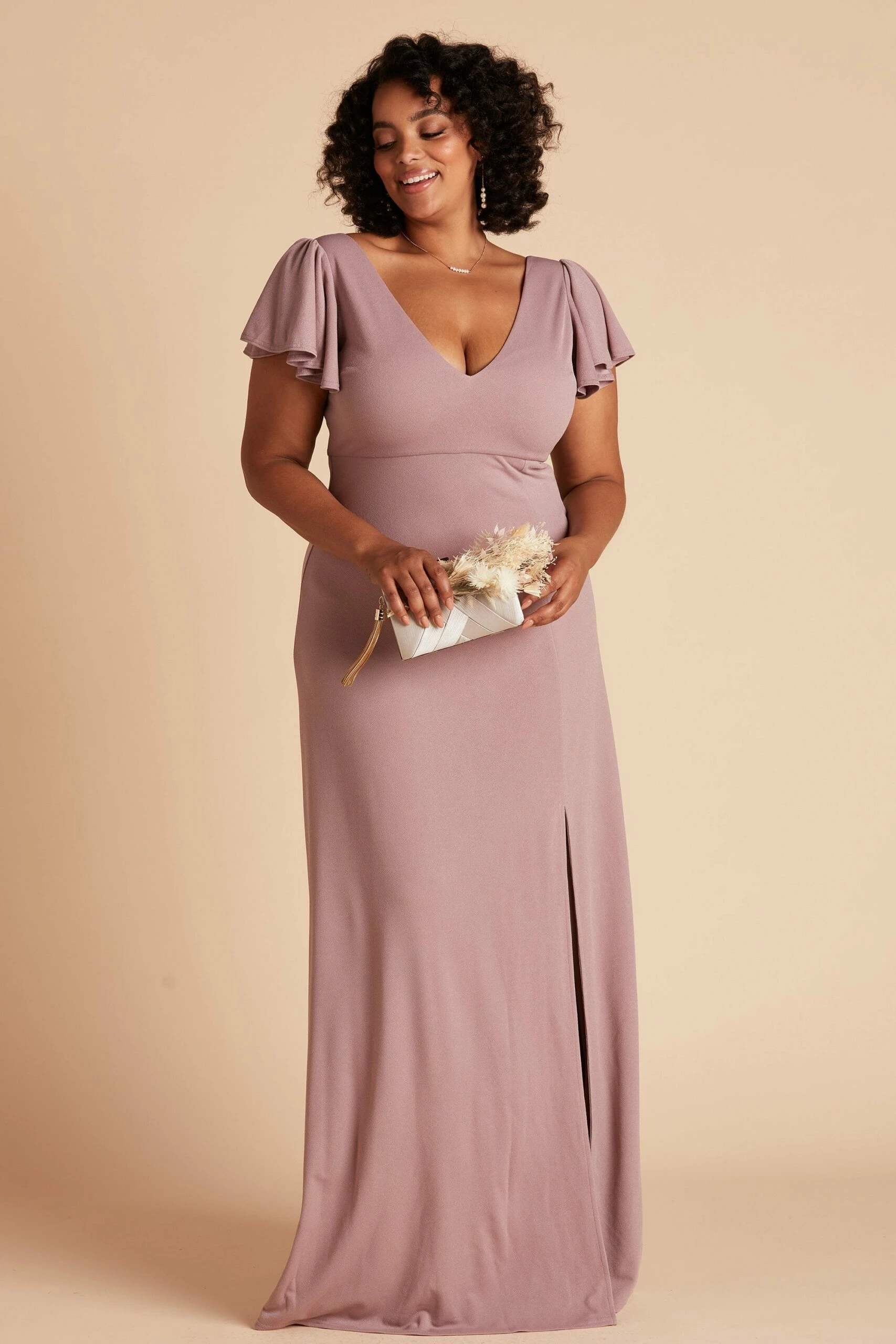 Hannah Crepe Dress - Dark Mauve 3 Hannah Crepe Dress - Dark Mauve - Image 3