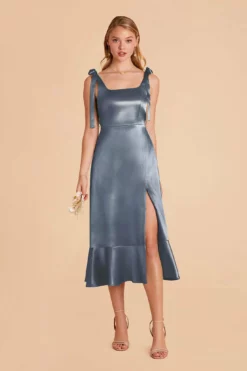 Eugenia Shiny Satin Convertible Midi Dress - French Blue 10 Eugenia Shiny Satin Convertible Midi Dress - French Blue -US Skirt Sales 2024 french blue eugenia convertible satin bridesmaid dress 01