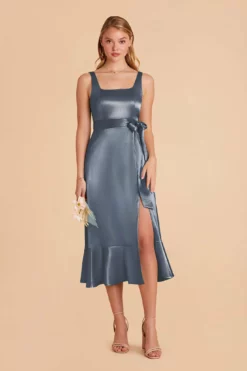 Eugenia Shiny Satin Convertible Midi Dress - French Blue 9 Eugenia Shiny Satin Convertible Midi Dress - French Blue -US Skirt Sales 2024 french blue eugenia convertible satin bridesmaid dress 04