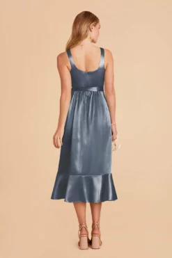 Eugenia Shiny Satin Convertible Midi Dress - French Blue 12 Eugenia Shiny Satin Convertible Midi Dress - French Blue -US Skirt Sales 2024 french blue eugenia convertible satin bridesmaid dress 05